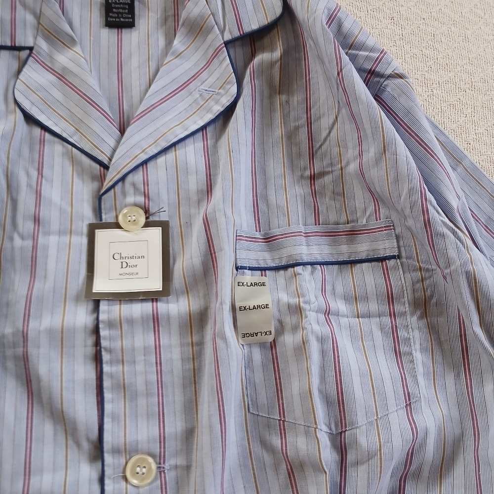 christian dior ♡ pajama flannel set vintage sleep monsieur - Picture 5 of 9